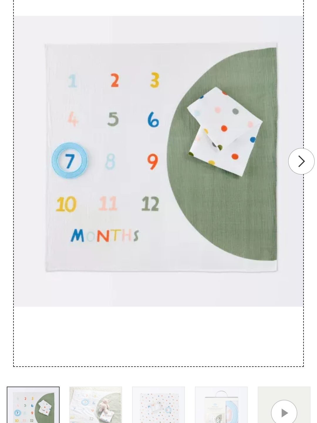 Cloud Island Multicolor Numbers Milestone Blanket With Green Accent